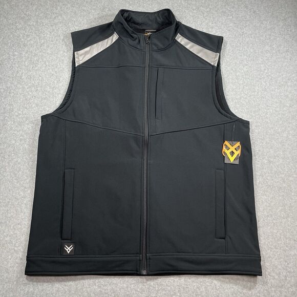HAWX Men’s XL Black Reflective Softshell Moto Work Vest Water Resistant NWT - Picture 1 of 12